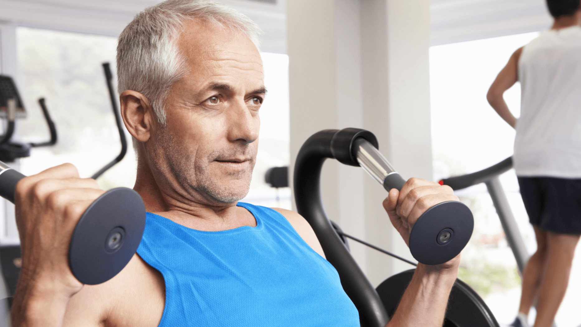 man on exercise machine